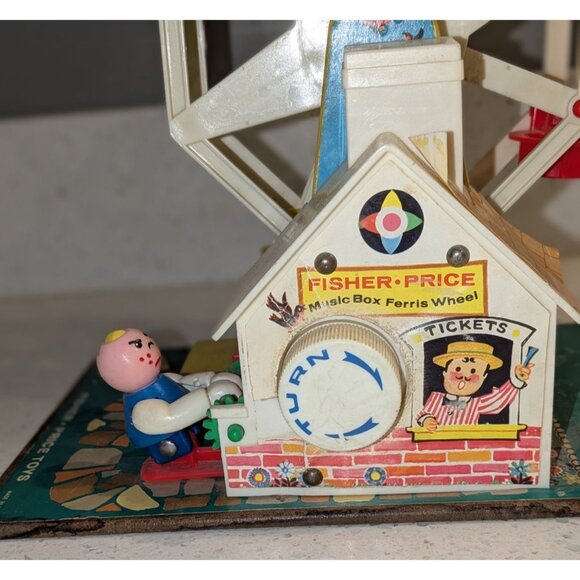 Fisher-Price Vintage 969 Music Box Ferris Wheel Little People Classic Toy Fun - Picture 11 of 16